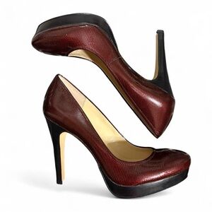 Elegant Calvin Klein Burgundy High Heels Kendall size 10 Stiletto Comfort Pumps